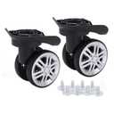 Milltrip Luggage Wheels, 1 Pair Double Row Wheels, Quiet Spinner Wheels for Suitcase Repair, Wear-Resistants PP/PET Material, Easy Install with Included Screws - Fits Most Travel Trunks
