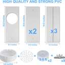 Portable Sliding Door Air Conditioner Kit, New Upgrade Door AC KIT, Adjustable AC Sliding Door Vent Kit 16.9 Inches - 90 Inches, with 2pack 3m seal, Suit for 5.9''/15cm Exhaust Hose