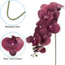 PATIKIL Artificial Orchid Stems 41", 3 Pack 9 Heads Faux Phalaenopsis Flowers Real Touch Fake Orchid Flower Branch for Vase Home Wedding Decoration, Purple Red
