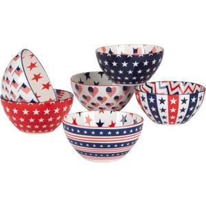 Certified International Patriotic 16 oz. Bowls, Set of 6