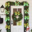 12 Pcs Green Christmas Tree Bows, 5 Inch Red Green Dots Bow for Christmas Tree Topper, Ornaments for Tree Home Coquette Room Birthday Party Front Door Wedding Holiday Decor