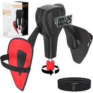 3rd Gen Thigh 0-100 lbs Adjustable Resistance Inner Leg Exercisers with Leg Straps Band Pelvic Floor Kegel Hip Exercise Workout Equipment Pilates Women Men (Black)