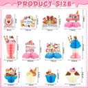 12 PCS Ice Cream Party Decorations Ice Cream Honeycomb Centerpiece Ice Cream Birthday Party Decorations Table Centerpieces for Sweet One Baby Shower Birthday Themed Parties