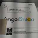 Black Round Toilet Seat Natural Wood Toilet Seat with Zinc Alloy Hinges, Easy to Install also Easy to Clean, Scratch Resistant Toilet Seat by Angol Shiold (Round, Black)