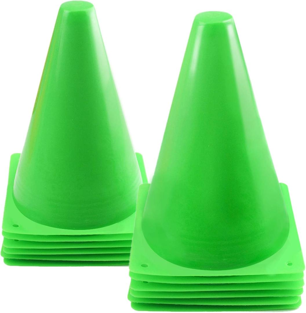 Mirepty 7 Inch Plastic Traffic Cones Sport Training Agility Marker Cone for Soccer, Skating, Football, Basketball, Indoor and Outdoor Games