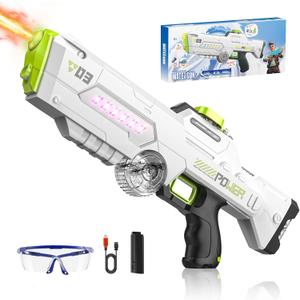 Skirfy Electric Water Gun for Adults Kids,Powerful Automatic Squirt Gun with Light,High Powered Water Blasts,Auto Refill Long Range,Pool Party Swimming Outdoor Summer Toy Game for Boy Girl (White)