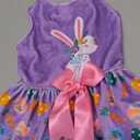 CuteBone White Rabbit Dog Easter Dress Velvet for Small Dogs Girl Eggs Skirt Puppy Purple Dresses Dog Clothes CVA19S-D, Size S
