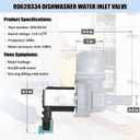 00628334 10023852 Dishwasher Water Inlet Valve - Dishwasher Water Valve Replacement Parts 33199023, 628334, 9000655808