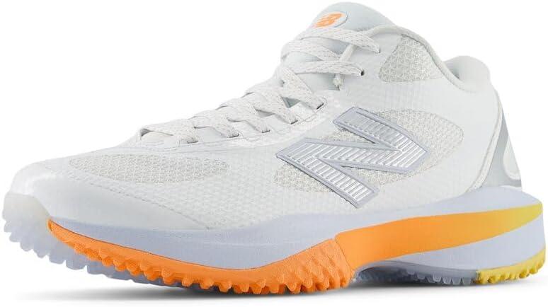 New Balance Mens Freezelx V5 Turf (10, White/Ice Blue/Hot Mango)