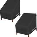 Porch Shield Patio Chair Covers -Waterproof Outdoor Lounge Deep Seat Lawn Chair Cover 2 Pack - 30W x 33D x 34H inch, Black