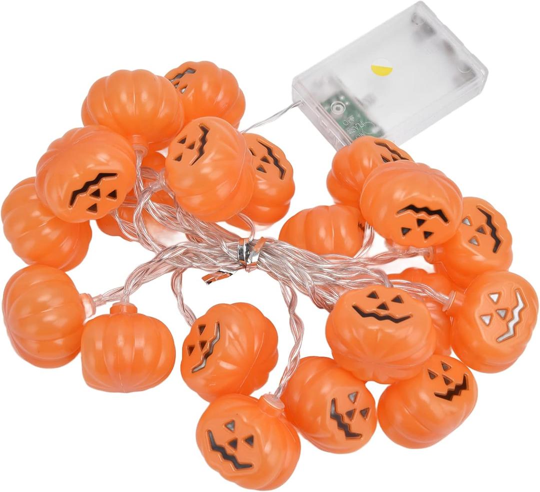 Halloween Pumpkin Lights, 20 LED Battery - Operated String Lights with Remote, 3m, for Festive Home & Outdoor Decor