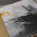 Wall Art Large Modern Abstract Artwork Black Yellow Canvas Painting for Living Room Bedroom Office Home Decor 20"x40" with Framed