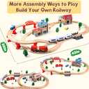 Electric Toddler Wooden Train Set Toy, 88 PCS Train Track Toys for 3 4 5 Years Old Kids, Boys and Girls