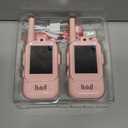 BlueFire Kids Walkie Talkies with Video Screen Display Toy Radios with Voice Effects, One-on-One Pairing, Long Range Birthday Toys Gifts for Boys & Girls Ages 312 (Pink)