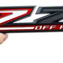 2pack 2019-2025 OEM Z71 Off Road Emblems Side Decals Badges Compatible with fits Silverado Offroad Parts 84632695 (Black Red)