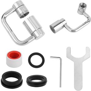 U Shaped Faucet Extender, Zinc Alloy 1080 Rotatable Faucet Aerator Extension Swivel Rotating Spray Attachment Fit for 55/64in/22mm and 15/16in/24mm Threads Kitchen Bathroom Sink