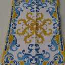 Phantoscope 1 Pack Outdoor Waterproof Throw Decorative Pillow Cover Geometric Boho Farmhouse Outdoor Pillows Cushion Case for Patio Furniture Tent Sunbrella, Blue and Yellow 12x20 Inches