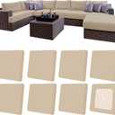 8Pcs Outdoor Cushions Covers Patio Cushions Covers Outdoor Furniture Stretch Covers Patio Cushion Covers Replacement Couch Slipcovers Waterproof (Cover Only) (Light Mocha)