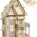 3D House Jigsaw Puzzle Model Kit - CUTEROOM Fantasy Villa Dollhouse DIY Building Set for Adults, Creative Home Decor Gift