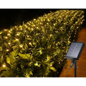 iBaycon 4ft 6ft Solar Net Mesh Lights, Solar Powered Christmas Net Light Outdoor Waterproof, 8 Modes Bush Netting Lights for Xmas Trees, Party, Garden, Outdoor Decorations (Warm White, 1 Pack)
