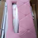 Twin Upholstered LED Bed Frame with 2 Storage Drawers and 2-Tier Storage Bookcase Headboard, Velvet Princess Platform Bed for Kids/Girls/Boys, Heavy Duty Metal Support, No Box Spring Needed, Pink