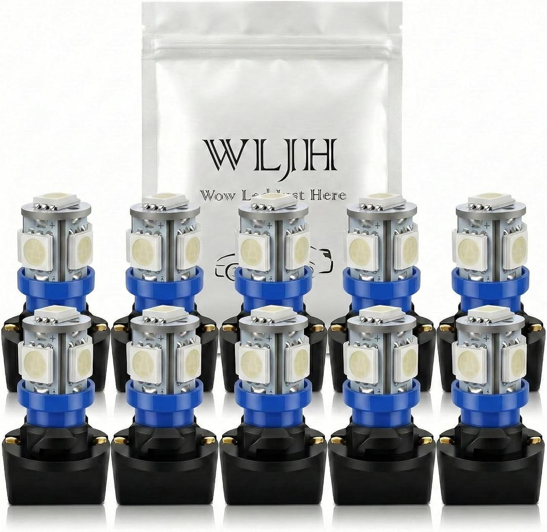 WLJH 10Pack Printed Circuit Base T10 194 168 LED Light Bulb PC194 PC195 PC160 PC161 PC168 Instrument Panel Gauge Cluster Dashboard Automotive Multi-Purpose Light Bulb, Blue