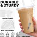 100 Pack 20 oz Plastic Cups with Lids and Straws, Disposable To Go Coffee Cups for Iced Coffee, Cold Drinks, Smoothie and Milkshake