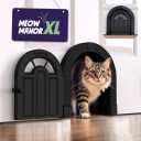 Purrfect Portal Meow Manor® XL Interior Cat Door – NoFlap Pet Door for Interior Doors, Easy DIY Installation, Cat Door for Cats up to 30 lbs, Black