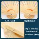 BRYCTSISEN Silk-like Belly Long Dance Fan Veil 2 Pair(Left+Right) Gradient Color Performance Fans for Theater, Stage Shows