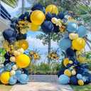 Captank Blue and Yellow Balloons Navy Royal Blue Balloon Garland Arch Kit For Happy Birthday Summer Baby Shower Bridal Shower Lemon School Banana Party Decorations