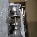 BESTTEN Keyed Entry Door Knob with Lock, Interior and Exterior Door Lock, Standard Ball, Satin Nickel