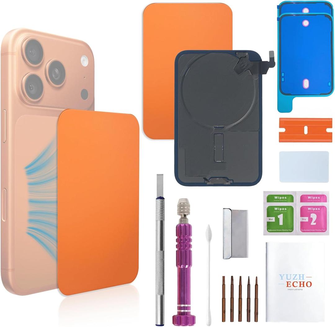 Back Glass Replacement for iPhone 17 Pro Max(6.9 inches,Cosmic Orange) Integrated Glass & Wireless Charging Repair Tools are Included