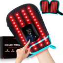 Red Light Therapy Gloves for Hands, 100LEDs Red & Near-Infrared, Dual Wavelength 660nm & 850nm, 5 Modes, Wireless, Rechargeable 5000mAh Battery, for Hand & Wrist Treatment (Blue) (Black)