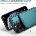 Vinich for iPhone 11 Pro Max Wallet Case with Card Holder, RFID Blocking Credit Slots Kickstand Shockproof Phone Cover Fit for iPhone 11 Pro Max 6.5" Bluish Green