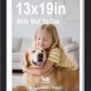 13x19 Black Picture Frame - Wood Frame with Tempered Glass, for Any Wall - Hang Horizontal or Vertical, 1 Pack