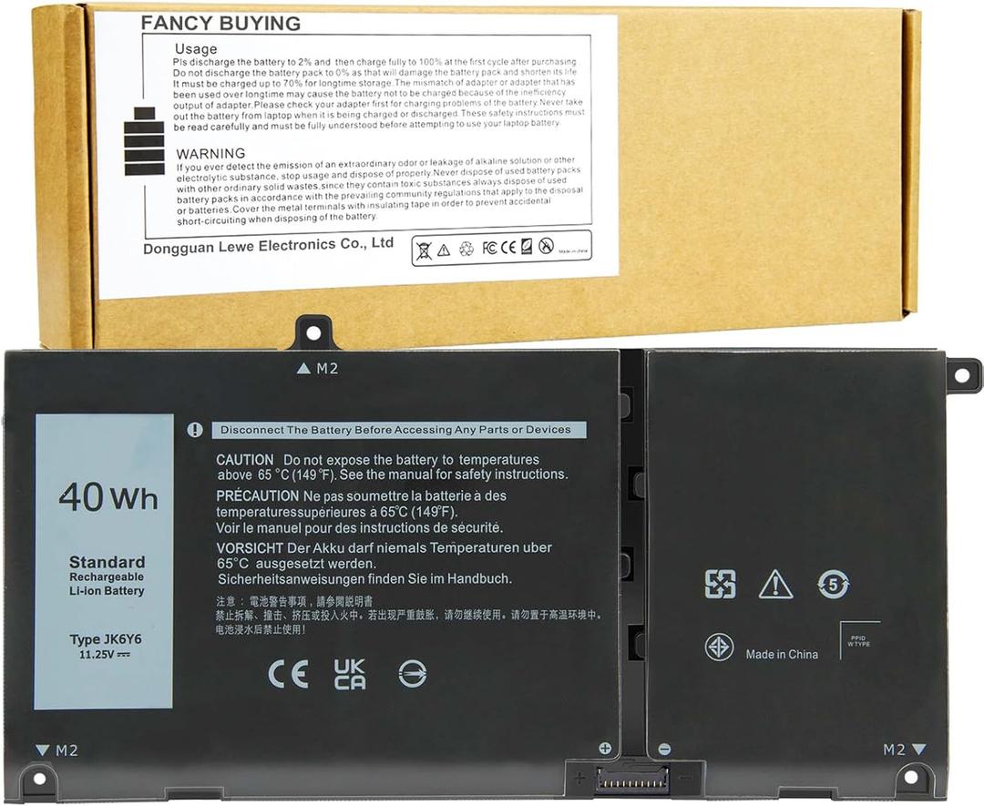 Fancy Buying 40Wh JK6Y6 H5CKD Battery for Dell Latitude 3410 3510 3120 3140 Vostro 5300 5301 5401 5501 Inspiron 5300 5301 5401 5402 5408 5409 5501 5508 5509 5400 5406 7405 7300 7306 7500 7506 2-in-1