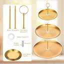 2 Pcs 3 Tiered Gold Cupcake Stand 3 Tier Stainless Steel Cupcake Stand with Removable Tiered Tray Gold Tiereds Dessert Stands Party Serving Trays Golds Cake Holder for Weddings Birthdays Decorations