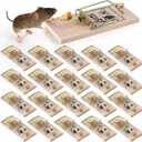 20 Pack Wooden Mouse Traps, Rat Snap Traps with Metal Pedal, Sturdy Wood Base, Heavy Duty Reusable Mousetraps for Fast Capture of Mice, Rats & Rodents, Safe for Indoor & Outdoor Use