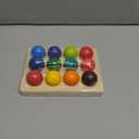 Ibwaae Wooden Color Sorting Balls Game Peg Board Rainbow Color Matching Toys 12 Pcs Activities Balls Montessori Toys for Toddlers