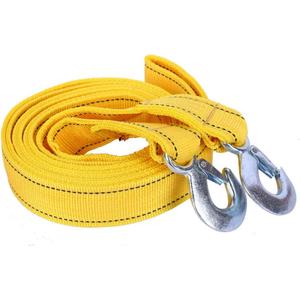 WANLIAN Tow Straps Heavy Duty with Hooks Double-Layer Towing Strap 2” x 13’ 10000 LB Capacity Trailer Belt for Cars Trucks Jeeps Boats and More, Tow Rope Yellow (Pack of 2)