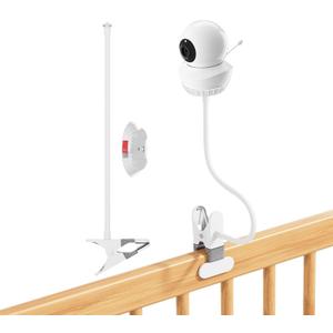 Universal Baby Monitor Mount – 15.7" Adjustable Gooseneck Arm with Strong Clip Clamp, 1/4" Thread Camera Holder Compatible with Babysense HD S2/V43 for Crib, Wall, Table, Shelf Use
