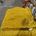 DISSA Fleece Blanket Throw Size – 51x63, Yellow Soft, Plush, Fluffy, Fuzzy, Warm, Cozy Perfect for Couch, Bed, Sofa - with Pompom Fringe Flannel