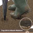 BEQHAUSE Dirt Trapper Door Mat 32" x 72", Non-Slip Washable Doormats Entrance Mat, Dirt Resistant and Absorbent Welcome Mat, Low Profile Floor Mats for Front Back Door and Entryway, Brown