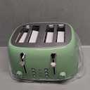 Mueller Retro Toaster 4 Slice with Extra Wide Slots Bagel, Defrost, and Cancel Function, 6 Browning Levels, Dual Independent Controls, Removable Crumb Tray and High Lift Levers, Sage Green