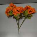 Artificial Fall Flowers for Outdoors, 12 Bundles Fake Mums Flowers for Decoration, Faux Plants with Silk Flowers for Porch Decor Garden Patio Home Aesthetic (Orange)