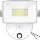 Onforu 70W LED Dusk to Dawn Flood Lights, 7000LM White Exterior Security Outdoor Lighting,IP65 Waterproof Outdoor 3 Adjustable Heads Photocell Light Fixture, 6500K Floodlight for Garage, Patio, Yard