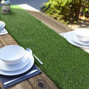 Aneco 14 x 72 Inch Artificial Grass Table Runners Carpet Roll Synthetic Grass Table Runner Grass Tabletop Decoration for Spring Fall Summer Holiday, Baby Shower, Wedding, Birthday, Banquet (Green)