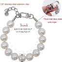 Big Pearl Beaded Dog Collar with Strong Steel Wire Rope, Female Pearl Collars for Large Breed Dogs, White Necklace with Adjustable Chain for Girl Pet, Wedding Jewelry Accessories