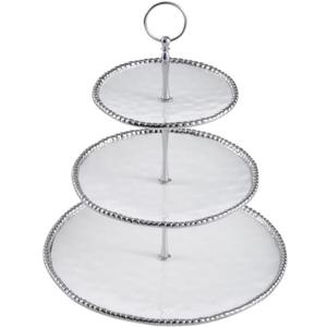 Pampa Bay Salerno 3 Tier Stand (White and Silver)
