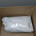 White Blackout Pleated Ruffle Curtains for Bedroom with Design,Room Darkening Pom Pom Textured Ruffled Farmhouse Boho French Country Decorative Curtains for Living Room 84 Inches Long